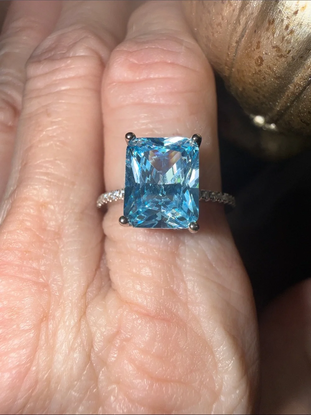 4 CT BLUE Aquamarine UGI CERTIFIED 925 Sterling Silver NEW GORGEOUS